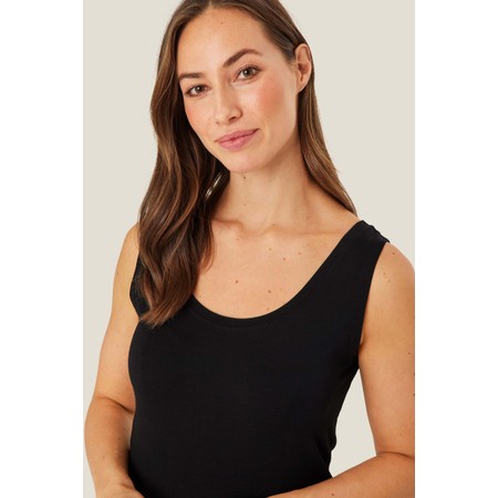 Masai Clothing MaEls  Black Basic Jersey Vest Top - Black