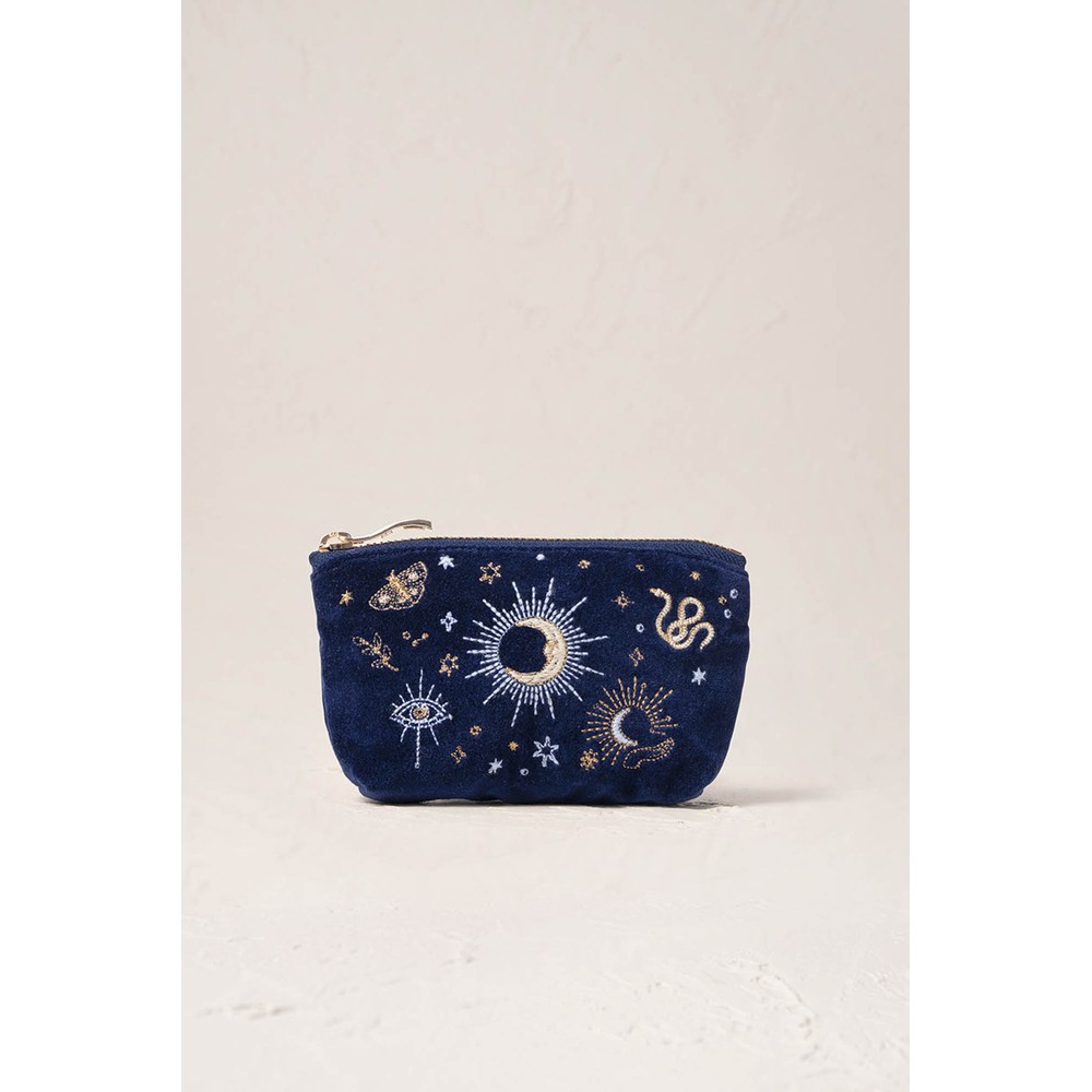 Elizabeth Scarlett Boho Mysticism Navy Velvet Coin Purse Boho Mysticism Navy