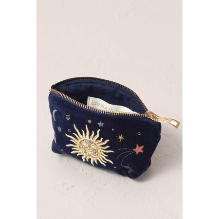 Elizabeth Scarlett Celestial Navy Velvet Coin Purse - Blue