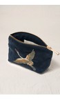 Elizabeth Scarlett Crane Ink Blue Crane Ink Blue Velvet Coin Purse  