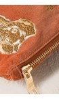 Elizabeth Scarlett Golden Elephants Rust Golden Elephants Everyday Velvet Pouch  