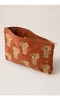 Elizabeth Scarlett Golden Elephants Rust Golden Elephants Everyday Velvet Pouch  