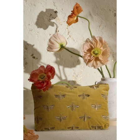 Elizabeth Scarlett Honey Bee Everyday Velvet Pouch - Yellow