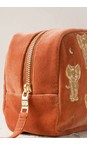 Elizabeth Scarlett Golden Elephants Rust Golden Elephant Velvet Makeup Bag  