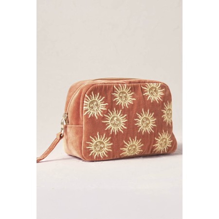 Elizabeth Scarlett Sun Goddess Velvet Makeup Bag - Orange