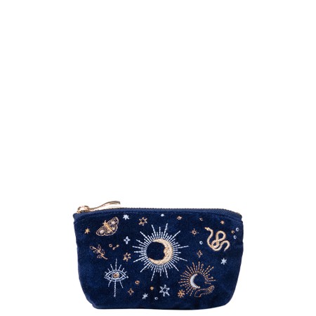 Elizabeth Scarlett Boho Mysticism Navy Velvet Coin Purse - Blue