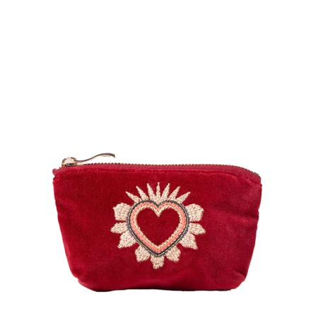 Elizabeth Scarlett Enchanted Heart Rouge Velvet Coin Purse - Red