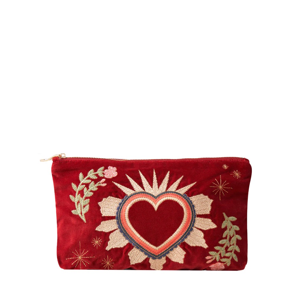Elizabeth Scarlett Enchanted Heart Everyday Velvet Pouch Enchanted Heart Rouge