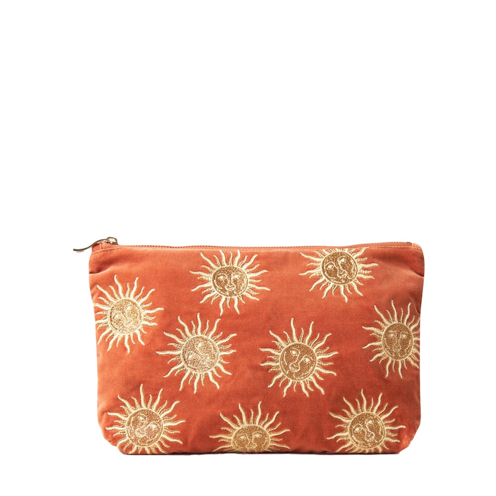Elizabeth Scarlett Sun Goddess Everyday Velvet Pouch Sun Goddess Rust