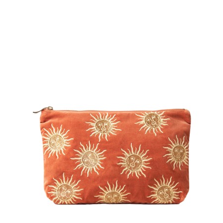 Elizabeth Scarlett Sun Goddess Everyday Velvet Pouch - Orange