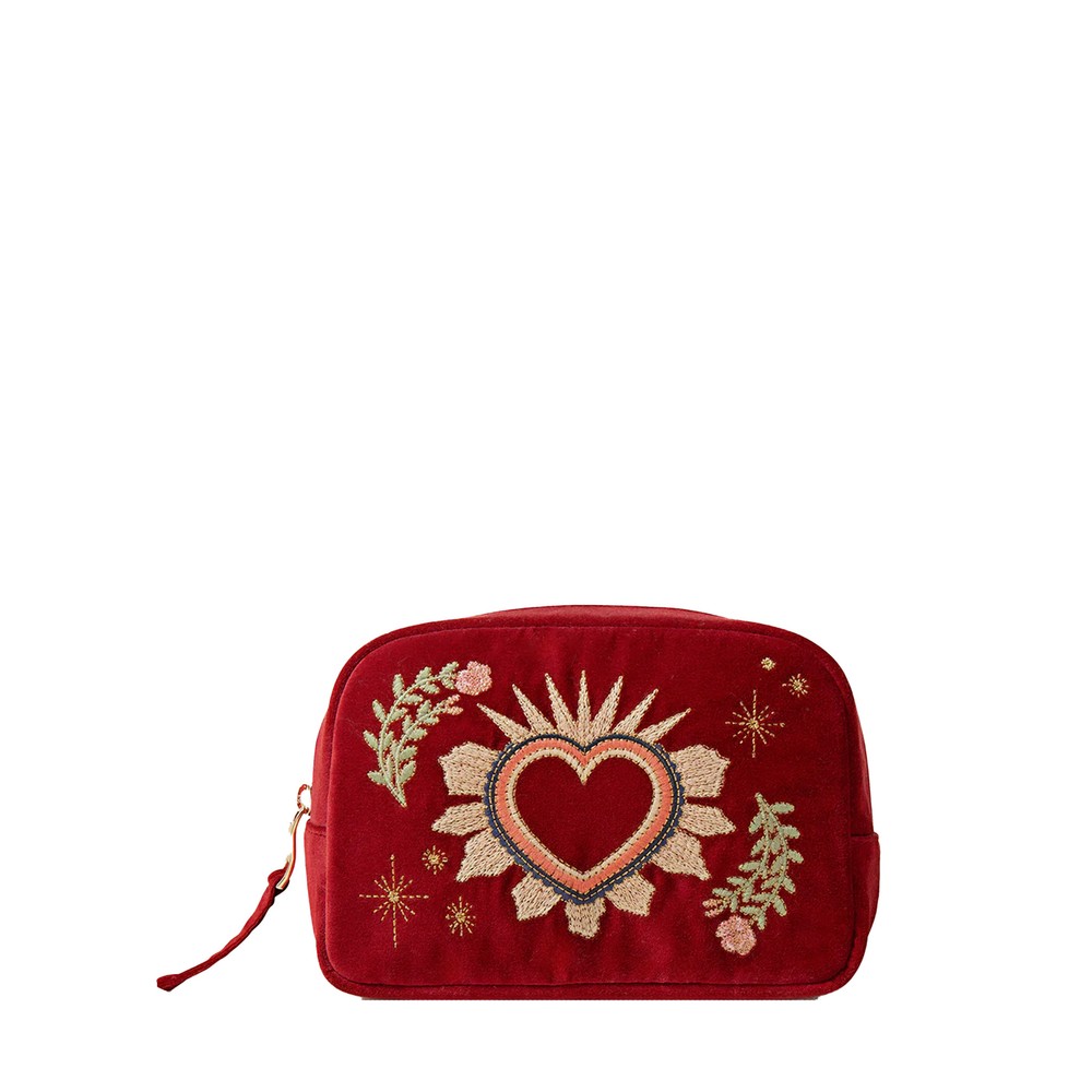 Elizabeth Scarlett Enchanted Heart Velvet Makeup Bag Enchanted Heart Rouge