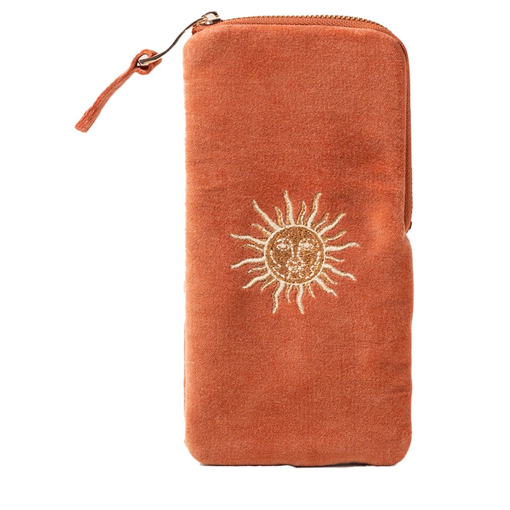 Elizabeth Scarlett Sun Goddess Velvet Glasses Case Sun Goddess Rust