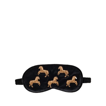 Elizabeth Scarlett Wild Horses Charcoal Velvet Eye Mask - Grey