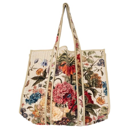 One Hundred Stars Large Velvet Primula Stone Tote Bag - Beige