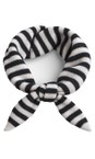 Gemini Label Accessories Black  Triangle Neck Black Stripe Wool Scarf  