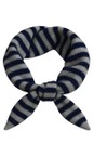 Gemini Label Accessories Navy Triangle Neck Navy Stripe Wool Scarf  