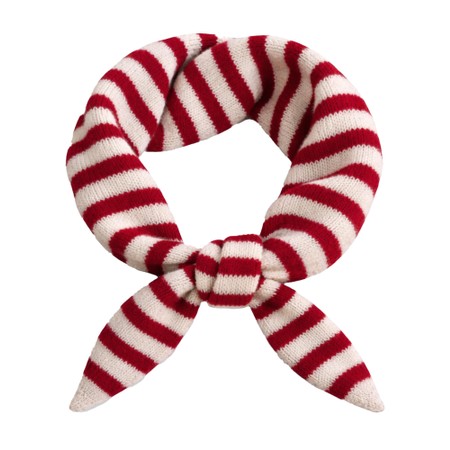 Gemini Label Accessories Triangle Neck Red Stripe Wool Scarf - Red