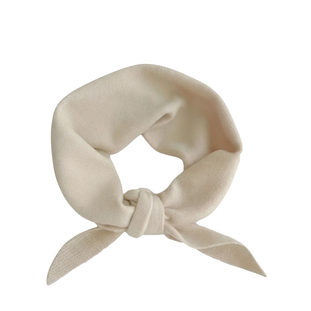 Gemini Label Accessories Triangle Neck Beige Plain Wool Scarf Beige