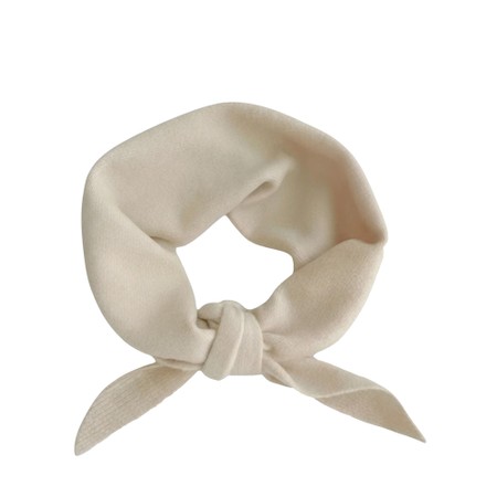 Gemini Label Accessories Triangle Neck Beige Plain Wool Scarf - Beige