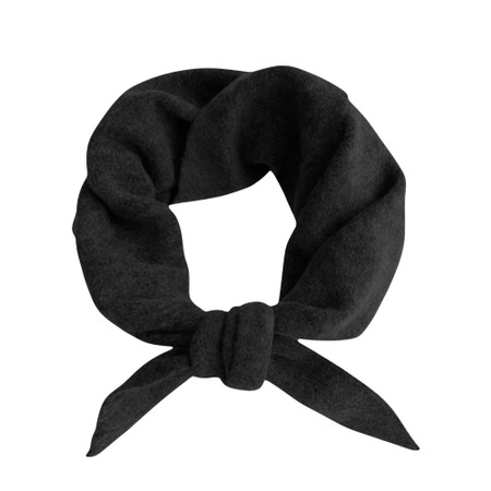 Gemini Label Accessories Triangle Neck Black Plain Wool Scarf - Black