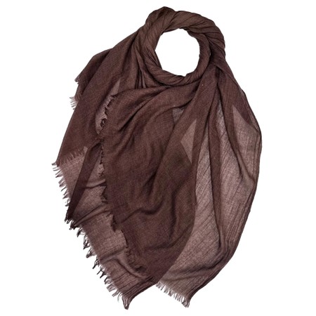 Gemini Label Accessories Cotton Modal Blend Coffee Plain Scarf - Brown