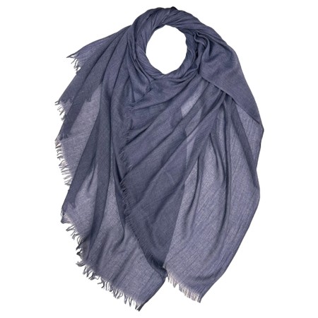 Gemini Label Accessories Cotton Modal Blend Denim Plain Scarf - Blue
