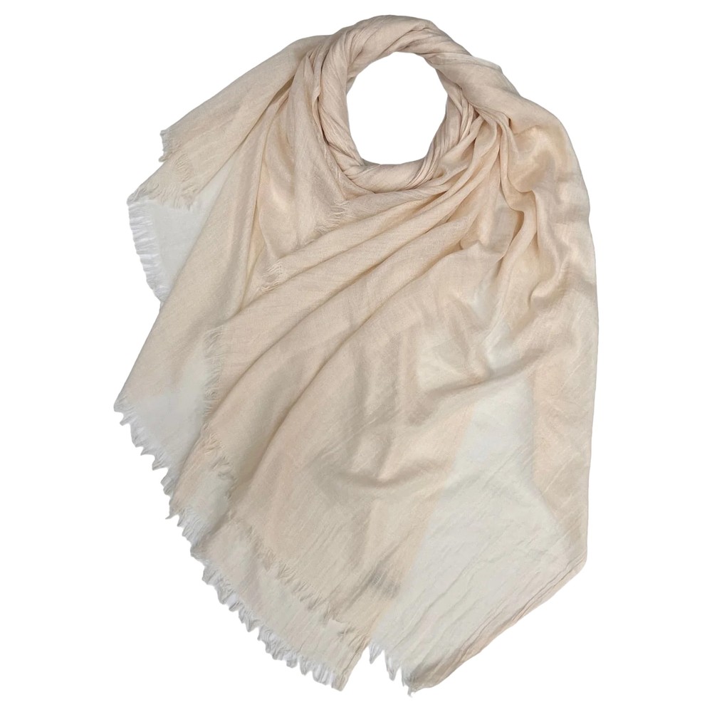 Gemini Label Accessories Cotton Modal Blend Ivory Plain Scarf Ivory