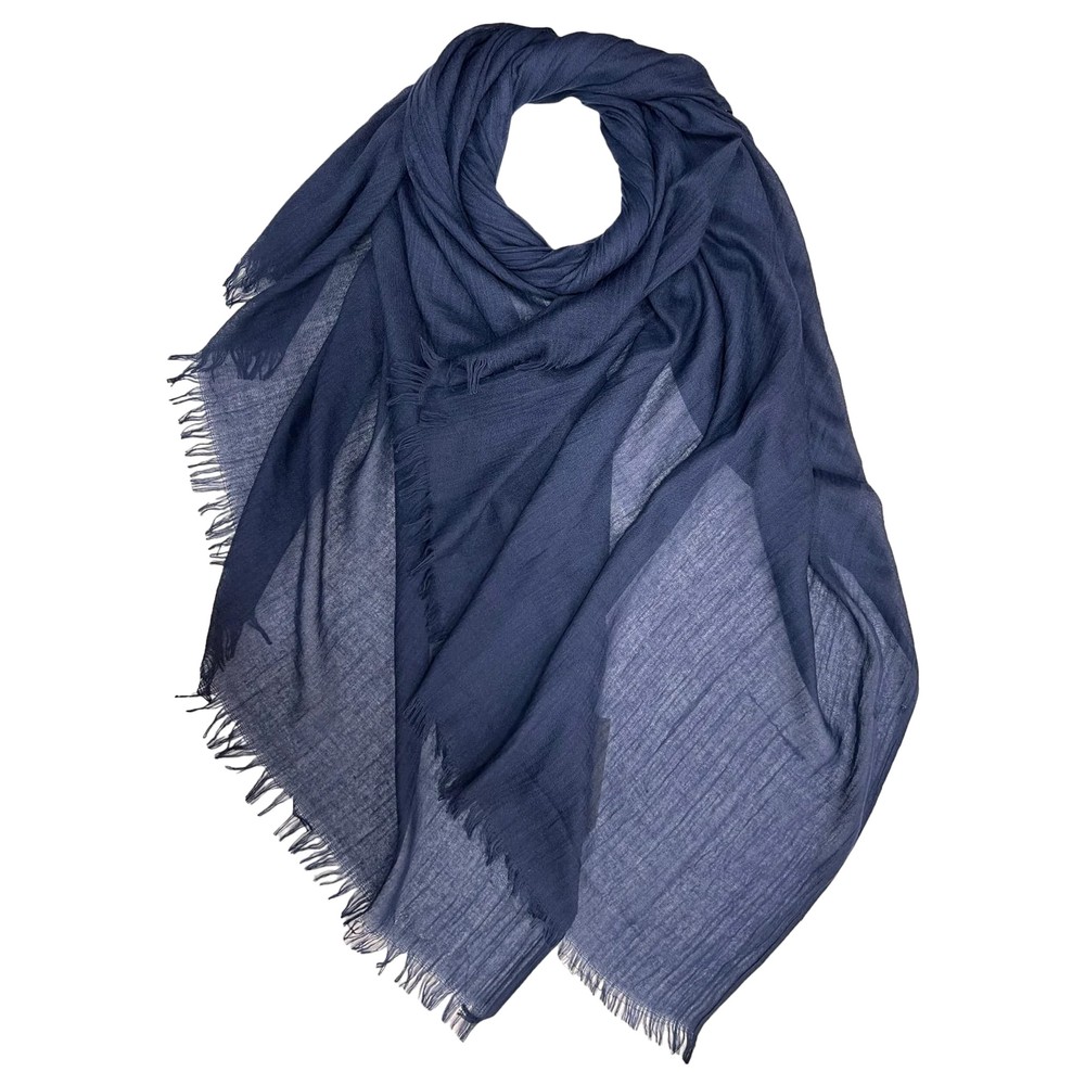 Gemini Label Accessories Cotton Modal Blend Navy Plain Scarf Navy