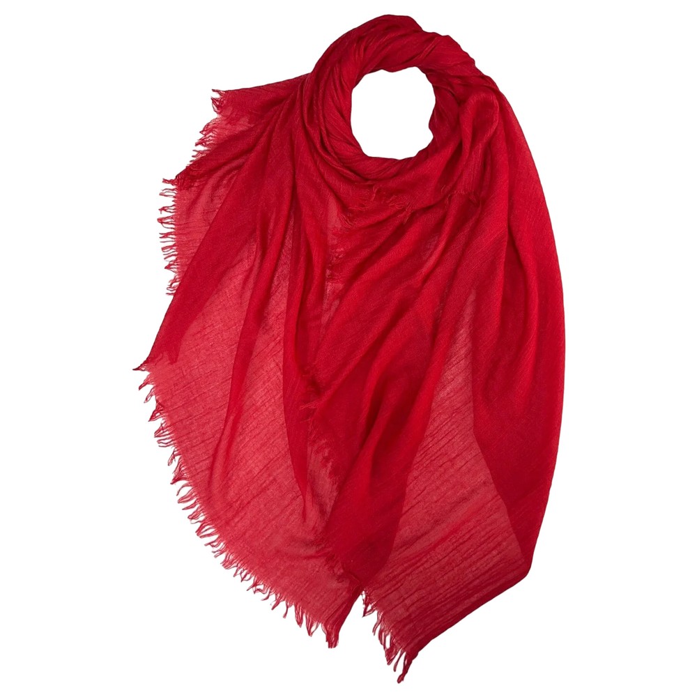 Gemini Label Accessories Cotton Modal Blend Scarlet Red Plain Scarf Scarlet Red