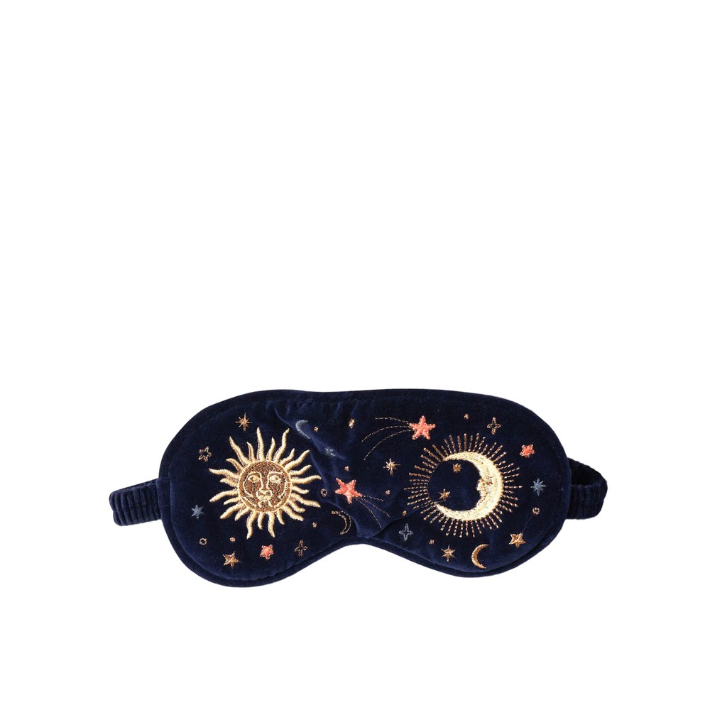 Elizabeth Scarlett Celestial Navy Velvet Eye Mask Celestial Navy