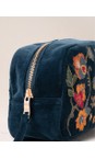 Elizabeth Scarlett Botanical Garden Ink Blue Botanical Garden Velvet Makeup Bag  