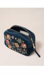 Elizabeth Scarlett Botanical Garden Ink Blue Botanical Garden Velvet Makeup Bag  