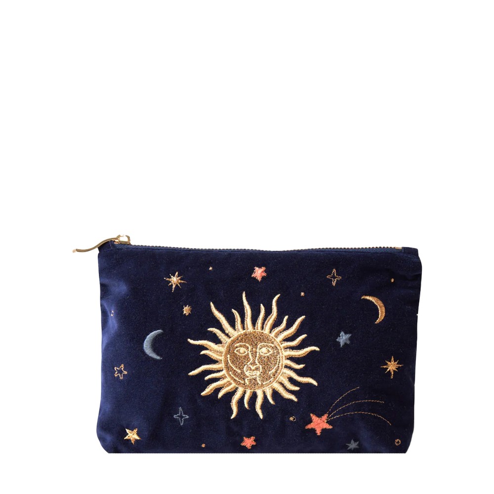 Elizabeth Scarlett Celestial Navy Velvet Mini Pouch Celestial Navy