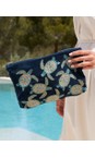 Elizabeth Scarlett Turtle Conservation Marine Navy Turtle Conservation Everyday Velvet Pouch  