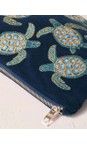 Elizabeth Scarlett Turtle Conservation Marine Navy Turtle Conservation Everyday Velvet Pouch  