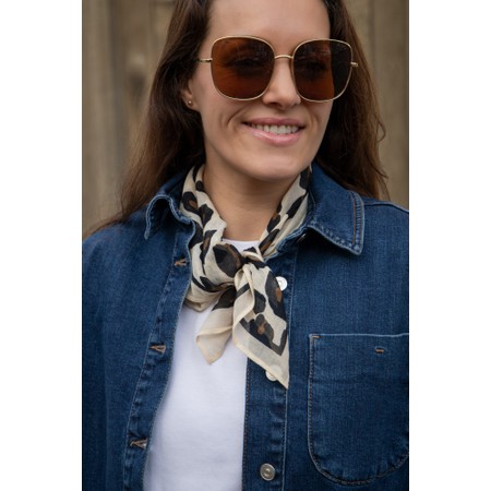 Masai Clothing MaAlvienne Leopard Print Scarf - Grey