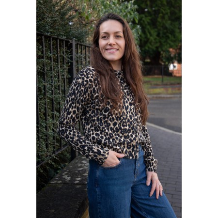 Masai Clothing MaLika Animal Print Cardigan - Brown