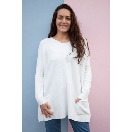 Amazing Woman Caryf X Cream Round Neck Oversized Jumper - Off-White