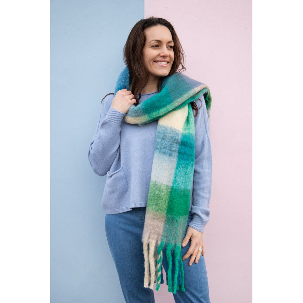 Gemini Label Accessories Tartan Scarf Green