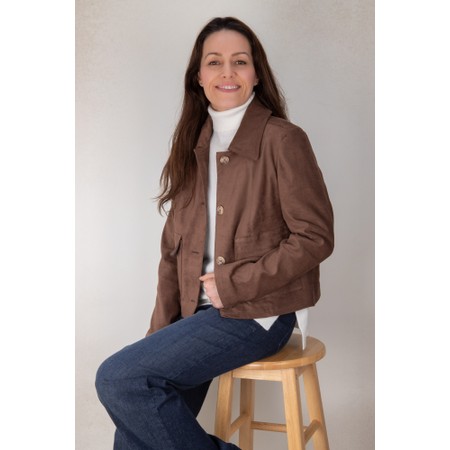 Robell Hilda Almond Faux Suede Jacket - Brown