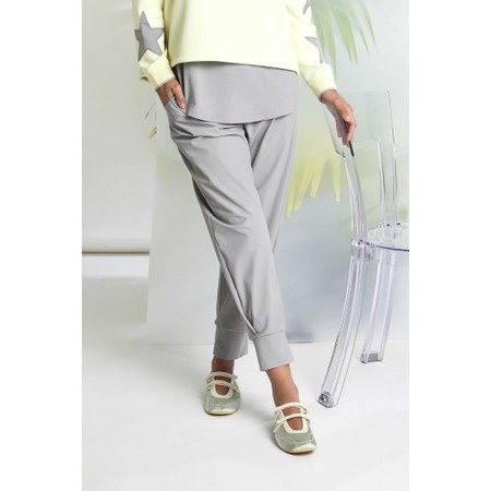 Naya Naya Taupe Cuff  Hem Travel Jersey Trouser - Brown