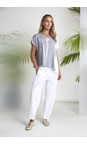 Naya White  Naya Drawstring Welt Pocket Trouser  