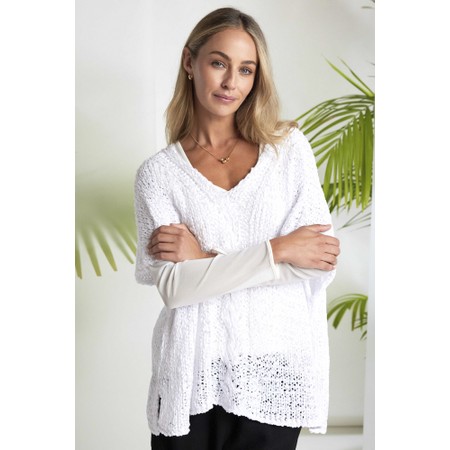 Naya Naya White Waffle Effect Knit - White