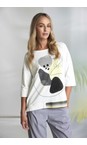 Naya White / Lemon Naya White And Lemon  Print Contrast Hem Top  