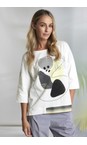 Naya White / Lemon Naya White And Lemon  Print Contrast Hem Top  