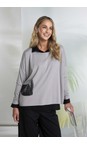 Naya Taupe / Black Naya Taupe And Black Placement Print Top  