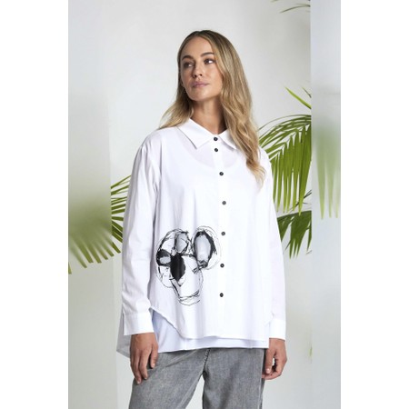 Naya Naya Print Detail Button Through Shirt - White