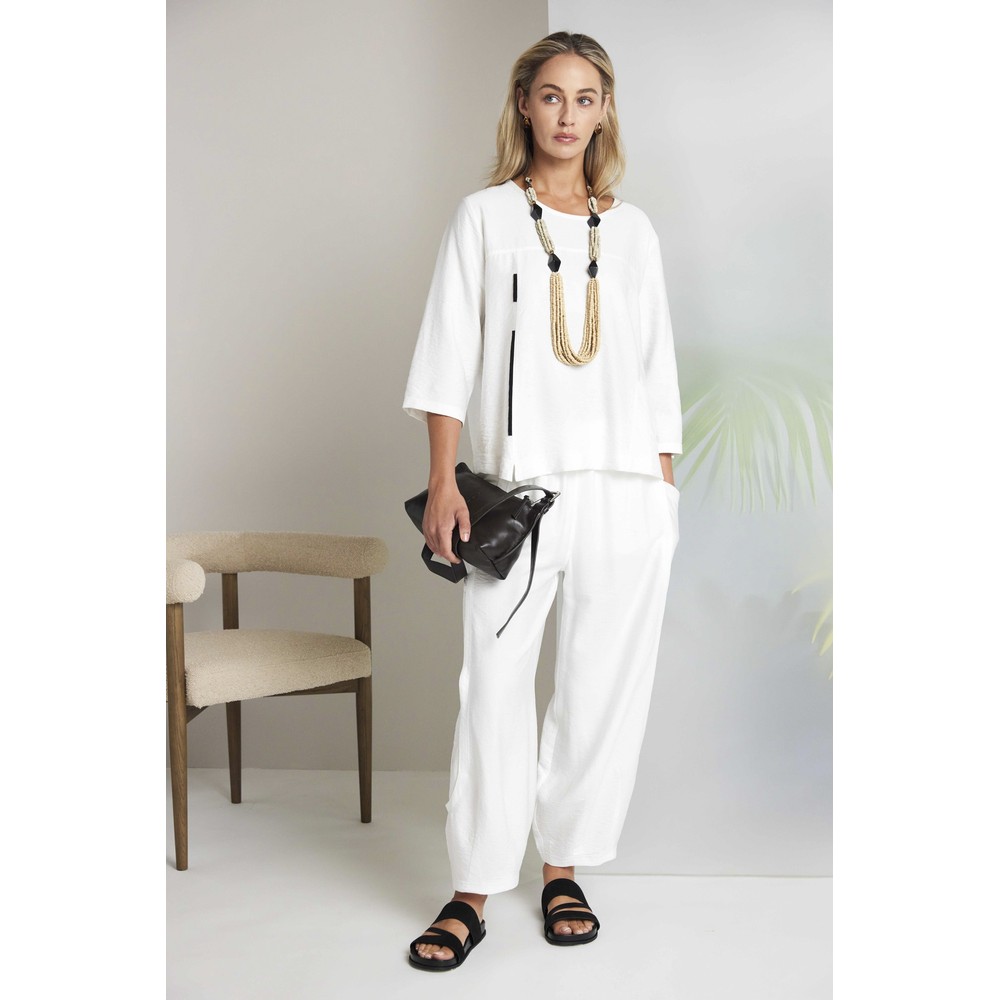 Naya Naya White Side Panel Detail Trouser White 