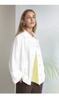 Naya White  Naya White Pocket Detail Button Jacket  