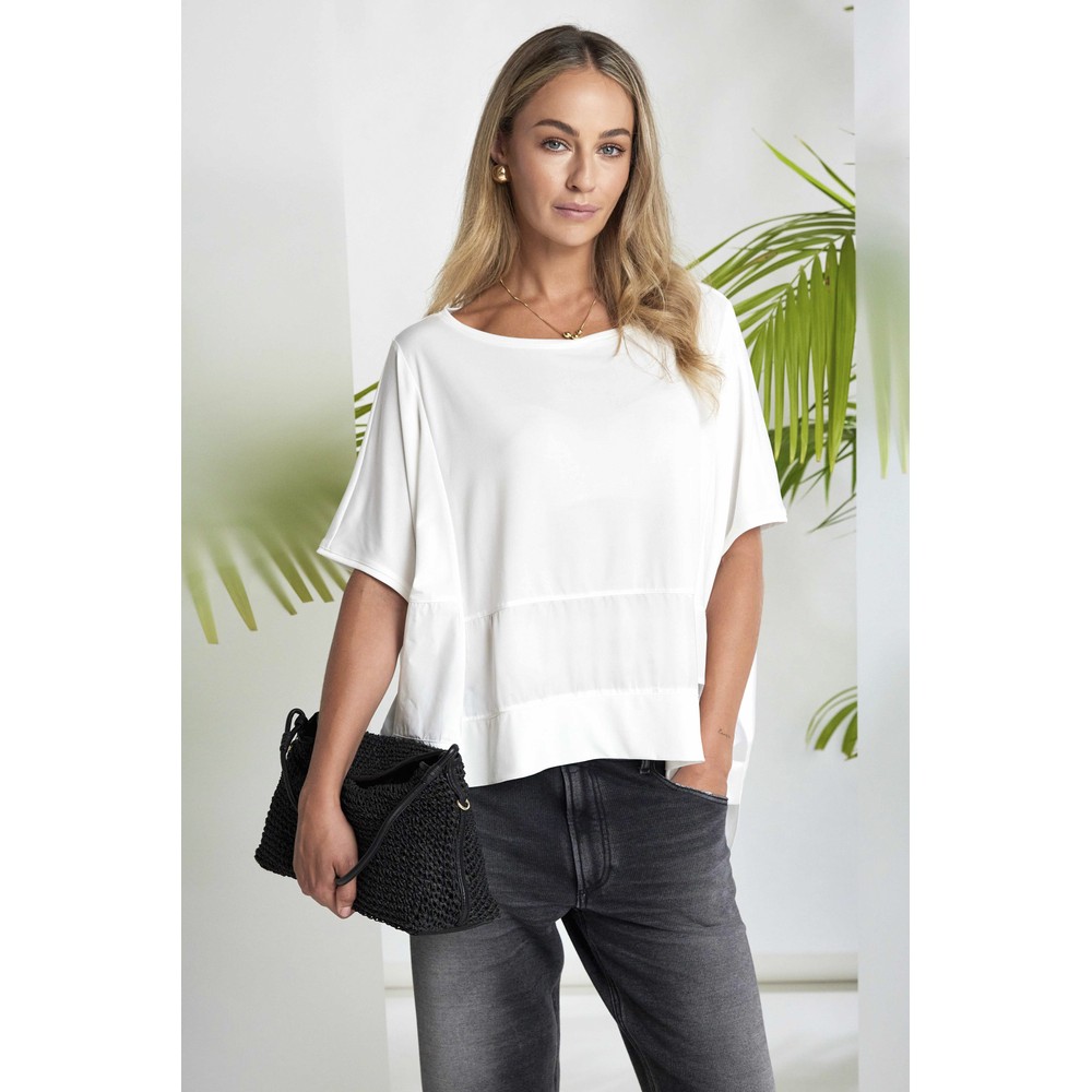 Naya Naya Square Cream Contrast Top Cream